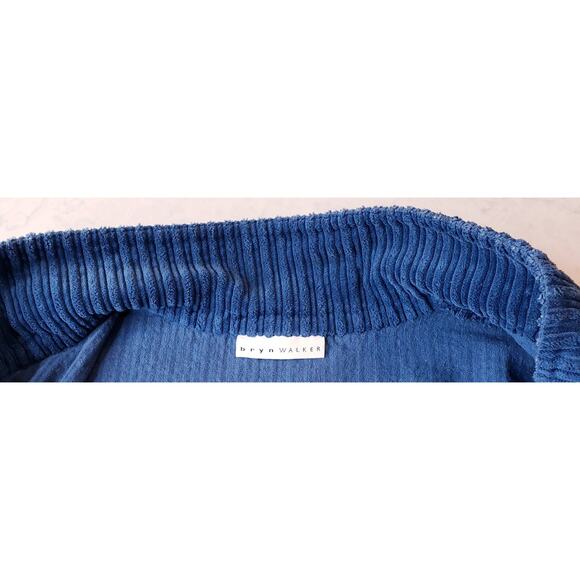 BRYN WALKER Ribbed Corduroy Jacket Blue Minimalist Lagenlook Women's Size Medium - Picture 2 of 13